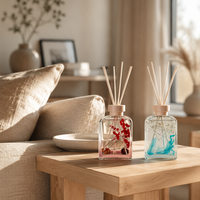 Accessoires de parfum d'ambiance : Ensembles diffuseurs à bâtonnets floraux 100 ml, diffuseur d'huiles parfumées avec bâtonnets pour la décoration d'étagères de salle de bain