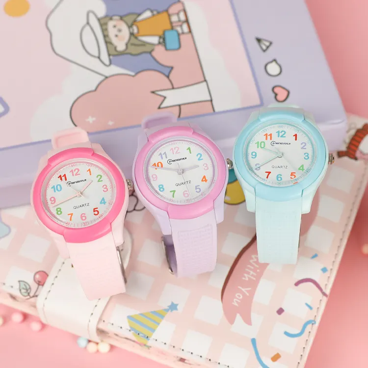 Mingrui Manufacturer Wholesale Unique Brand Sport Wrist Watches Kids Cartoon Quartz Waterproof Watches For Girls Boys