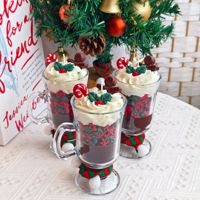 Großhandel Handgefertigte Weihnachts-Glasbecher-förmige Duftkerzen Wohndekor-Ornamente Festliche Geschenke Gelee-Soja-Duftkerzen
