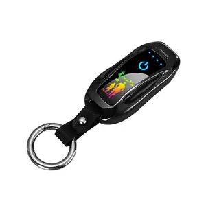 New Usb Smart Electronic Cigarette Induction Sports Car Shape Key Ring Charging Double Arc Metal Lighter Keychain Wholesale