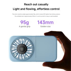 Ultra-light 95g Foldable Plastic Portable <b>Handheld</b> <b>Fan</b> with Digital Display, 900mAh Battery for Car & Hotel Use - Product Image 2