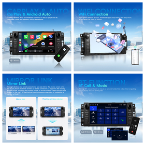 Radio para Auto Android Podofo de 7 Pulgadas y 4+64 GB para <span class=keywords><strong>Jeep</strong></span> Wrangler Compass Grand Cherokee con Carplay y Android Auto, GPS, WiFi, BT, FM, RDS - Product Image 2