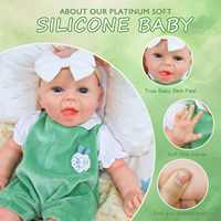 Boneka Bayi Perempuan Realistis 16 Inci Full Platinum Silicone, Bayi Prematur Mikro, Dapat Dicuci, Mainan Lembut Edukatif, Boneka Fashion