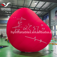 Ballon publicitaire géant gonflable personnalisé en forme de cœur avec logo imprimé, 5m, en tissu Oxford, avec ventilateur intégré, durable pour événements