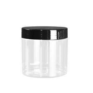 200 ml food grade bottle custom transparent PET plastic cake cookie candy jar with plastic lid
