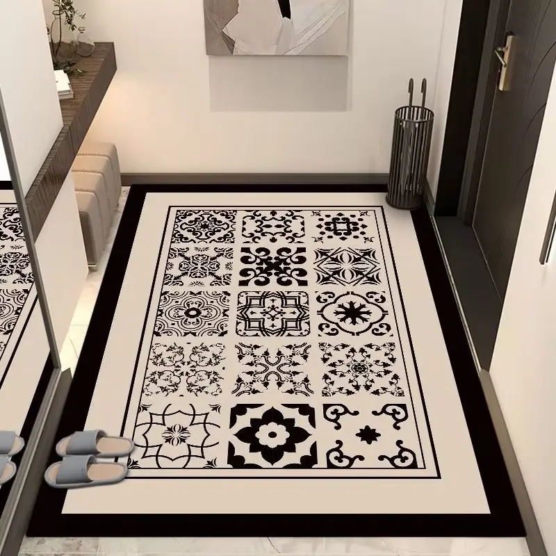 Tappetino per porta d'ingresso in piastrelle classiche europee tappetino quadrato per sfregamento del soggiorno tappeto completo