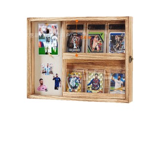 Sports Card <b>Display</b> Box <b>Wall</b> Mounted Black Rectangle Storage <b>Case</b> For Baseball Football Collectibles - Product Image 5