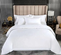 Vente en gros de linge d'hôtel, housse de couette blanche, ensemble de draps ajustés, ensemble de literie 100% coton