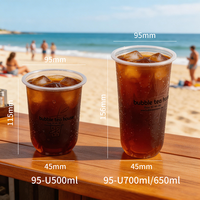Gobelet en plastique pour café, thé à bulles, smoothie, jus, boba, avec couvercle, 16oz 24oz, épais et rigide, impression personnalisée du logo, fabriqué en Chine