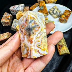 Agate naturelle polie de forme libre, pierre de cristal non taillée pour la décoration de la maison et du bureau, ornement de guérison Reiki, collection en gros - Product Image 6