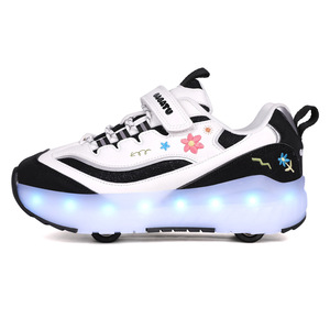 Chaussures à roulettes lumineuses Gaoqiyu pour enfants avec roues alignées, en maille respirante, pour la saison printemps-automne - Product Image 5