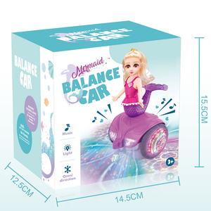 Poupée princesse sirène avec jouets électriques chantants lumineux voiture d'équilibre rotative universelle pour filles cadeau d'anniversaire en plastique - Product Image 3