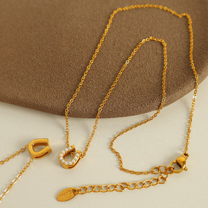 Collier pendentif en acier inoxydable avec incrustation de perles, forme croix, étoile, cœur, pour bijoux de mode de fête - Product Image 3