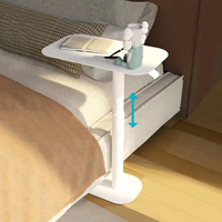 Table basse compacte moderne à pied unique, réglable en hauteur par vérin pneumatique, en métal noir, gain de place pour petites pièces