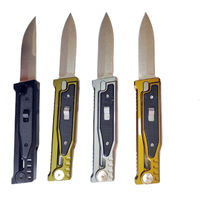 Cuchillo Plegable de Alta Calidad con Mecanismo de Gravedad, Mango de Aluminio, Acero D2, Portátil, para Camping, Cuchillo de Bolsillo Afilado