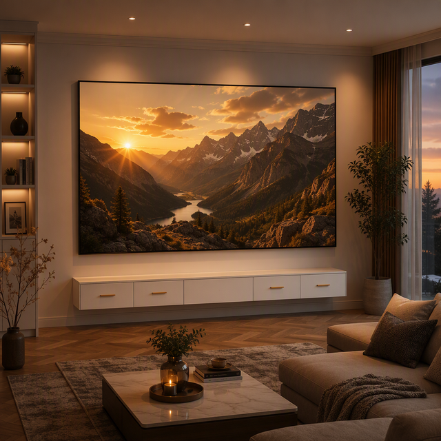 3C Anti-Speckle Fixed Frame ALR Projector Screen 100/120 Inch 16:9 4K HD 1-Year Warranty Home Theater Cinema BLACK CRYSTAL