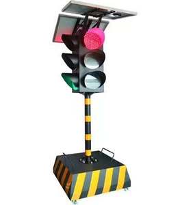 إشارات مرور مؤقتة تومض أحمر وأخضر وأصفر إشارات رموز تحذيرية الإضاءة الشمسية المرورية - Product Image 1
