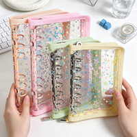 Lot de 10 classeurs A6 à fermeture éclair, couverture PVC transparente à 6 anneaux, rechargeable, pour carnet, photocard et agenda