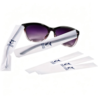 Emballage de lunettes de soleil en gros, sacs refermables semi-transparents biodégradables et compostables imprimés sur mesure pour lunettes et vêtements