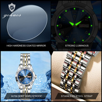 Gohuos 7812 Grosir Jam Tangan Wanita Quartz Movement dan Set Aksesoris, Bercahaya, Tahan Air, Bahan Stainless Steel, Set Jam Tangan Custom