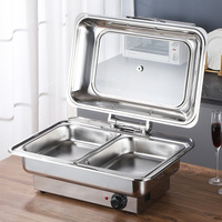 Moderner 9L Elektrischer Chafing Dish für Buffet Edelstahl Einzel- oder Doppel-Speisenwärmer Bain-Marie für Catering