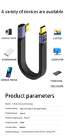 Cable de Datos USB-C Macho/Hembra, Carga Rápida PD de 240W, 40Gbps, OTG, FPC, Cable Corto Tipo-C 4.0 para Computadora, Banco de Energía, Disco Duro, Impresora, IOS