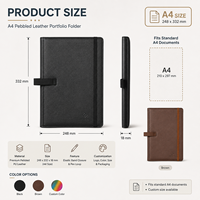 Porte-documents A4 en cuir, disponible en stock, directement de l'usine, organiseur en PU de qualité supérieure avec fermeture élastique et boucle pour stylo, idéal pour les réunions