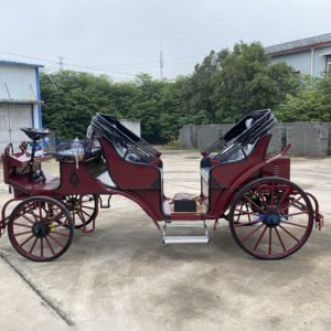 Carruaje Eléctrico Personalizable de Estilo Europeo para Turismo y Bodas, sin Caballos, Color Rojo, Precio Mayorista 2026 - Product Image 1