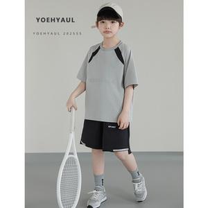 YOEHYAUL QG2951 Ensembles de vêtements d'été pour adolescents de 4 à 14 ans, t-shirt en tissu mesh respirant et short, ensembles de vêtements pour garçons doux et respirants - Product Image 3