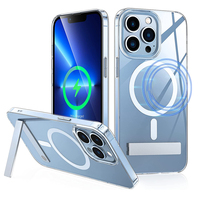 Coque de téléphone magnétique transparente avec béquille pour iPhone 17 16 15 14 Pro Max 13 12 11 Mini 15 Plus, coque arrière antichoc, nouveau produit