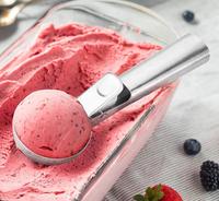 Alat Dapur Sendok Es Krim Stainless Steel dengan Gagang Nyaman Alat Es Krim dengan Pemicu Sendok Bakso