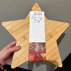 Cá nhân quà tặng giáng sinh tùy chỉnh <span class=keywords><strong>Mini</strong></span> trống tre thớt charcuterie pho mát khay đang chặt khối cho khắc laser - Product Image 5