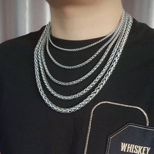 Wholesale 4-8mm Waterproof Stainless Steel Gold Plated Wheat <b>Chain</b> <b>Necklaces</b> for Anniversary Occasion Unisex - Product Image 6