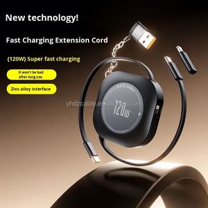 สายชาร์จโทรศัพท์มือถือและคอมพิวเตอร์แบบยืดหดได้ 4-in-1 กำลังไฟ 120W ชาร์จเร็ว 6A สายดาต้า Type-C USB C ยาว 1 เมตร - Product Image 3