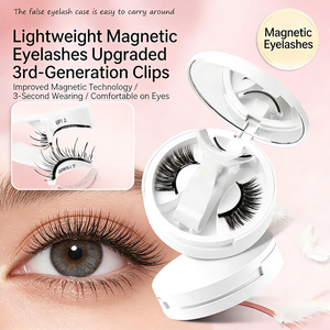 Ensemble de <span class=keywords><strong>faux</strong></span> <span class=keywords><strong>cils</strong></span> magnétiques réutilisables sans adhésif avec applicateur, idéal pour un usage quotidien, les fêtes et les voyages - Product Image 2