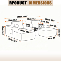 Canapé modulaire en forme de L en peluche noire, pliable, pour salon, meubles pour la maison