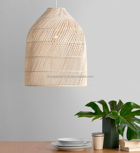 Abat-jour suspendu minimaliste moderne de conception européenne chinoise inspiré de la nature bambou rotin nouveau boîtier décoratif - Product Image 6