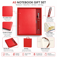 Set de Regalo de Cuaderno A5 y Bolígrafo Metálico, Cubierta de PU, 200 Páginas, Logotipo Personalizado, Caja, Bolsa, Kit Empresarial Corporativo OEM