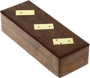 Juego de dominó para adultos con caja de madera natural para fiestas familiares y celebraciones de cumpleaños, regalo perfecto para niños y jugadores - Product Image 3