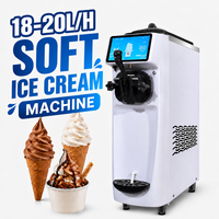 Machine à glace molle ultra-plate de 21 cm, 1 CV, puissante, saveur unique, compacte, pour café