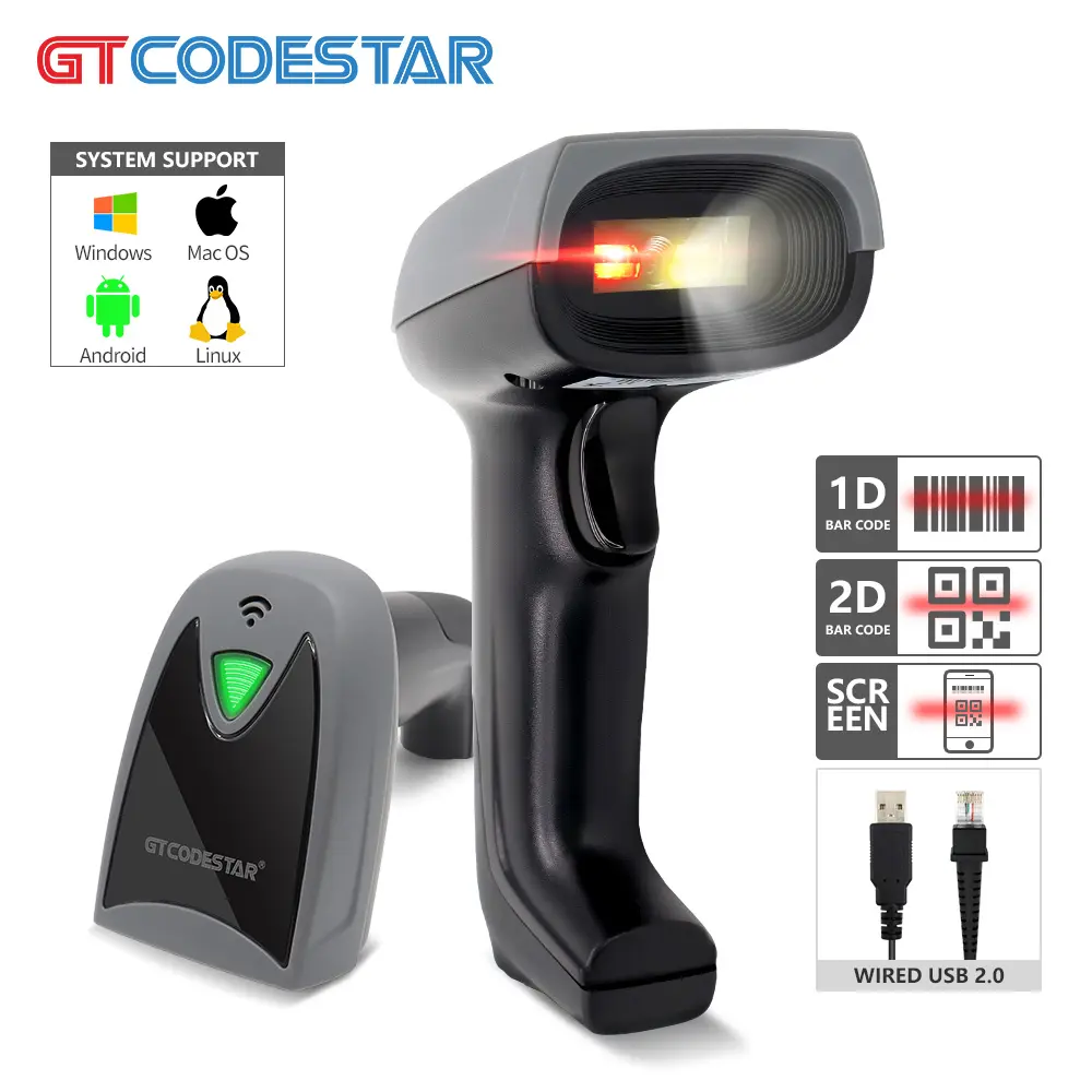 TUZECH 1D USB Wired Laser Handheld Barcode Scanner Handheld Wired Bar Code 1D USB Laser Scanner with Adjustable Extremely Fast Windows/Mac/iOS/Android System