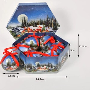 Southpeak High Quality Handmade Plastic Christmas Balls in Gift <b>Box</b> Set of 7 for Christmas Tree Home Holiday <b>Party</b> Decor - Product Image 3