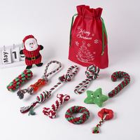 Jouets pour chiens MQ89 les plus vendus à l'international, ensemble de jouets en corde de coton pour Noël, jouet à mâcher en forme de nœud de Noël pour soulager l'ennui et stimuler la dentition