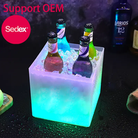 Contenitore birra Bar Nightclub per uso alimentare in plastica colorata marca su misura Champagne birra Led secchiello per ghiaccio in plastica trasparente