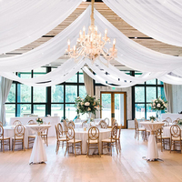 Voilages de plafond blancs élégants pour mariage, banquet, hôtel, décoration d'événements, taille personnalisée