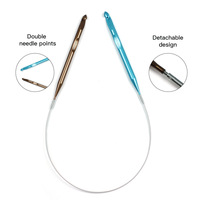 Lot de 12 crochets tunisiens en aluminium détachables, têtes de crochet interchangeables, outils de tricot DIY