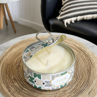 Vente chaude en gros cadeau coloré étain métal arôme cire de soja boîtes pot bougie décor à la maison
