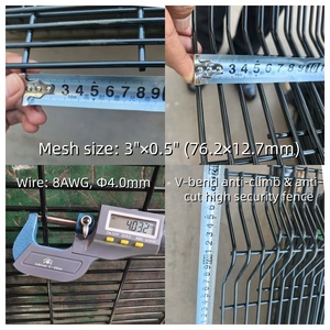 รั้วกั้นความปลอดภัยทางหลวงป้องกันการปีนป่าย 358 แผงตาข่ายเชื่อมพร้อมเสาเสริมรูปตัววาย  ลวดหนามแบบมีดโกน รั้วนิรภัย - Product Image 5