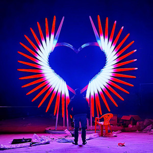lights luminous lamp customized lea metal angel wing lights for