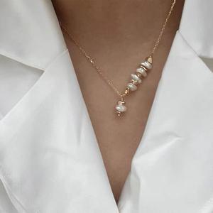 Collar Ajustable de Estilo Retro Elegante, con Perlas de Plata Rota de Estilo Barroco, Diseño de Nicho, Cadena para Clavícula, Collar de Belleza Natural - Product Image 3